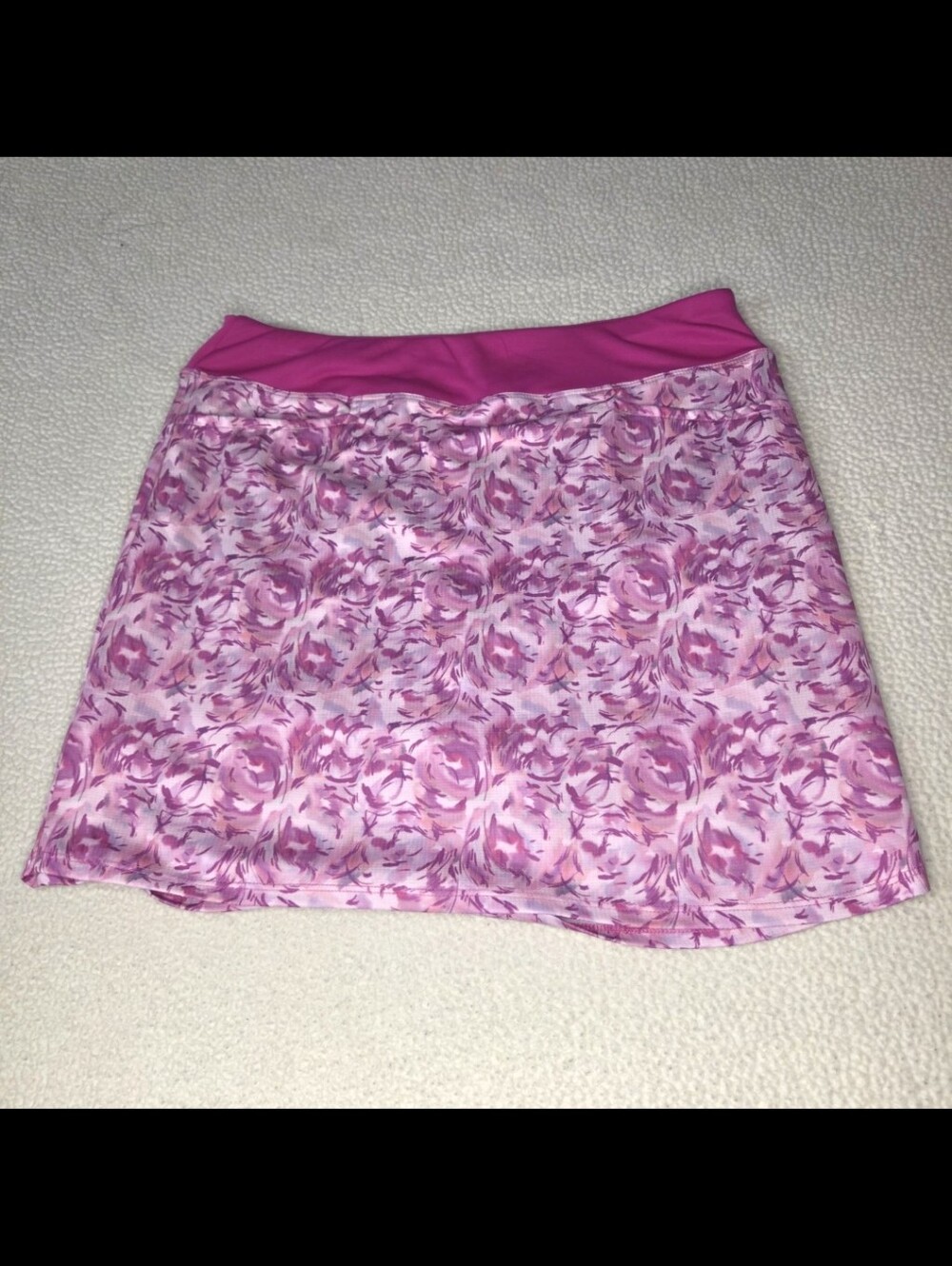 Women's Pink Floral Golf Skort Stretch Waistband By Mimosa Size Medium